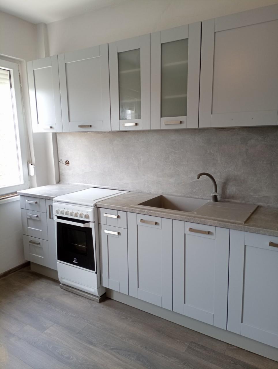 Модулна кухня MDF цвят сив мат